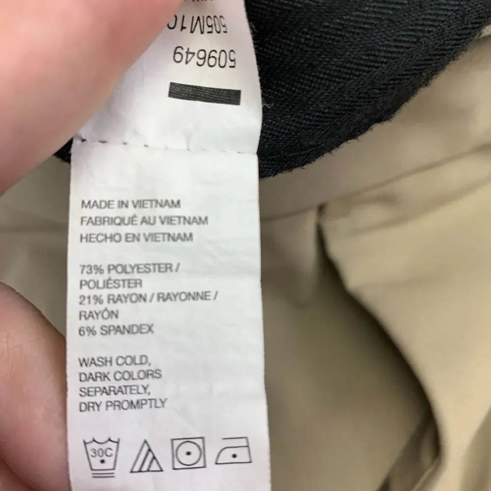 Van Heusen Pants Mens Size 36 Tan Mid-Rise Slash Pocket Straight Leg Stretch‎